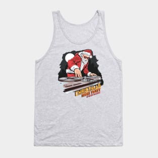 Santa Clos Christmas night party Live Dj music Night Moon star pine Tank Top